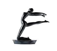 kowaku Statuette Danseuse Moderne Figurine Ballet Sculpture Abstraite Ornement Résine Aspect Métal Poli avec Détails Épurés sur Base Basse Adaptée aux, Gris Acier, Petit