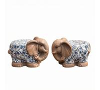 kowaku Tabouret Extérieur Décoratif Jardin Animal Élément Piédestal Socle Banc Faïence Fonction Siège en Oxyde de Magnésium Sculpture Mosaïque Élément Élégant Convient à Jardin Patio Entrée Chemin