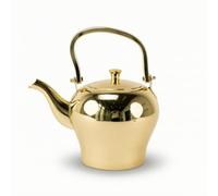 kowaku Théière en Acier Inoxydable Théière Bouilloire Carafe Verseuse avec Bec Long Anti-goutte Couvercle Amovible et Poignée Confortable Nettoyage Facile, Doré, 2L