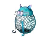 kowaku Tirelire Enfant Tirelire Animal Coffre Épargne Boîte Monnaie en Métal Corps Aéré Voir Les Économies Ouverture Supérieure pour Pièces Support Stable, Chat