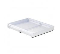 kowaku Tiroir de Cuisine Panier Coulissant Organisateur Panier de Rangement Panier à Épices en Acier Carbone avec Rails Silencieux et Panneaux Épais Cadre, Blanc, Grand 42 Cm De Long