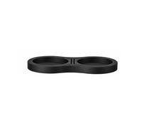kowaku Walnut Tamper Stand Support Tamper Espresso Station de Pressage Porte Distributeur Café Double Logement Tapis Antidérapant Bois de Noyer Silicone, Silicone Noir