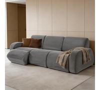 kowdom Cloud Couch Sectional, canapé modulaire avec fonction sommeil, canapé d'angle et lit d'appoint, velours côtelé, emballé sous vide, sans montage, gris