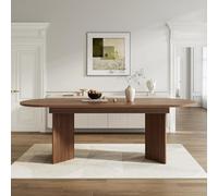kowdom Table de salle à manger extensible 160-200 cm aspect noyer | Table pliante avec panneau MDF de 18 mm - Table de cuisine et table de salle à manger moderne pour 6 à 8 personnes, peu encombrant