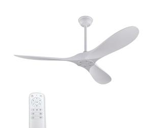 kowdom Ventilateur de plafond extérieur 152 cm sans lumière, pales ABS blanches, télécommande, Windcalm, moteur CC silencieux, minuterie, pour terrasse et salon