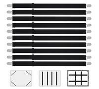 KOXXIAMOQ 10 Pcs Tendeur Drap Housse, Attache Drap Housse, élastique Sangle Matelas Réglables Jusqu'à 130 cm avec Pinces pour Draps-Housses Matelas Canapé Planche à Repasser (Noir)