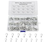 KOXXIAMOQ Ensemble de 250 cosses tubulaires en non isolées, assortiment de cosses annulaires, connecteurs pour batteries, pour câbles de 0,5-1,5mm² 1,5-2,5mm², 2,5-4mm², 4-6mm² (O)