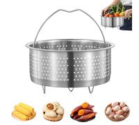 Kozdtiz Insert de cuiseur vapeur en acier inoxydable 304 de 17,5 cm - Insert vapeur pour casseroles, casseroles, autocuiseurs, légumes, fruits, œufs