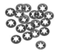 Kozelo 20Pcs Interne Dent Étoile Rondelles M6 x 14mm Od Rapide Vitesse | 65Mn Noir Oxyde Finition Étoile Verrouillage Rondelles, Assortiment Trousse pour Meubles Voiture
