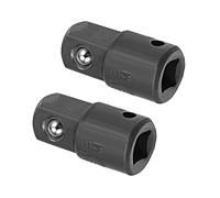 Kozelo 2pcs Prise Adaptateur - [1/4" (F) x 3/8" (M)] Femelle vers Mâle Conversion Outil pour Pilote/Cliquet Clé Utilisation, CR-V Acier Noir