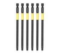 Kozelo Embout de tournevis hexagonal 6 pièces 5mm 1/4" 6" | Embout de tournevis à impact, Acier S2, Magnétique, H5, Noir-Jaune, 150mm de longueur