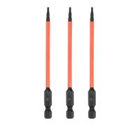 Kozelo Embout Torx T7 Impact 3 Pièces Queue Hexagonale 1/4" 3,9" | Matériau Acier S2, Couleur Noir Orange, Embout Étoile Magnétique, Inviolable Sécurité Sans Trou, HRC58-60, pour Réparation