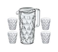 Koziol Carafe Crystal avec 4 verres Cristal clair