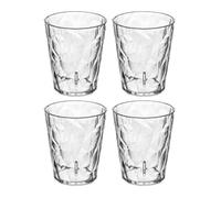 Koziol CLUB LIGHT Lot de 4 verres à eau, jus de vin, en plastique transparent, incassables, empilables, légers, passent au lave-vaisselle, pour cuisine, pique-nique, fête, camping, taille S 250 ml