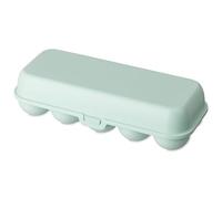 Koziol EGGS TO GO Boîte à œufs pour 6 et 10 œufs, boîte de rangement avec fermeture à clip, récipient à œufs pour réfrigérateur, boîte à œufs en plastique, boîte de rangement pour œufs (vert doux, 10