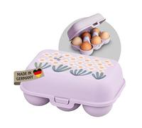 Koziol EGGS TO GO Boîte à œufs pour 6 œufs, boîte de rangement avec fermeture à clip, boîte à œufs pour réfrigérateur, boîte à œufs en plastique, boîte à œufs (6 œufs, lavande)