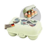 Koziol EGGS TO GO Boîte à œufs pour 6 œufs, boîte de rangement avec fermeture à clip, boîte à œufs pour réfrigérateur, boîte à œufs en plastique, boîte à œufs (6 œufs, pistache)