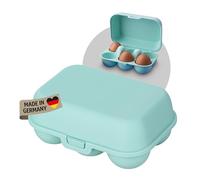 Koziol EGGS TO GO boîte à œufs pour | Boîte de transport | Boîte de rangement | Plastique biocirculaire, empilable, passe au lave-vaisselle | Cuisine, maison, camping (vert doux, 6 œufs)