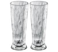 Koziol Superglas Club No. 11, Lot de 2 verres à bière 500 ml en plastique cristal transparent, élégants, incassables, réutilisables, parfaits pour fête, camping et piscine