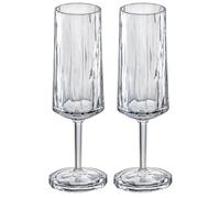 Koziol Superglas Club No. 14, 2 pièces, 100 ml, verre à champagne & mousseux en plastique cristallin, luxueux, incassable, réutilisable, fête, camping, set de 2 pièces