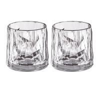 Koziol Superglas Club No. 2, 2 pièces, 250 ml, verre à whisky en plastique cristallin, luxueux, incassable, réutilisable, fête, camping, set de 2 pièces