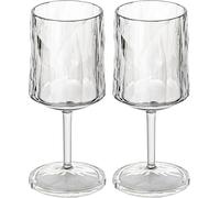 koziol Superglas Club No. 21, Lot de 2, 250 ml, Verre à vin avec pied en plastique cristal clair, luxueux, incassable, réutilisable, fête, camping, set de 2