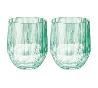 Koziol Superglas Club No.23 Lot de 2 verres à vin blanc en plastique transparent luxueux incassable réutilisable pour fête, camping, 200 ml (jade transparent)