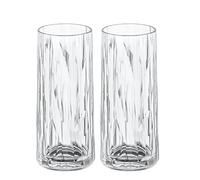 Koziol Superglas Club No. 3, Set de 2 verres à cocktail 250ml, verres incassables en plastique cristal transparent, réutilisables, résistants, idéals pour mojito, gin tonic, fête, jardin et camping