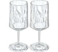 Koziol Superglas Club No. 4, Set de 2 verres à vin & apéritif 300ml, verres incassables en plastique cristal transparent, réutilisables, résistants, idéals pour cocktails, fête, jardin et camping