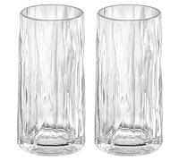 Koziol Superglas Club No. 8, Lot de 2 verres Longdrink 300 ml en plastique cristal transparent, élégants, incassables, réutilisables, idéals pour cocktails, fête, jardin et camping