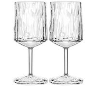 Koziol Superglas Club No. 9, 2 pièces, 200 ml, verre à vin avec pied en plastique cristallin, luxueux, incassable, réutilisable, fête, camping, set de 2 pièces