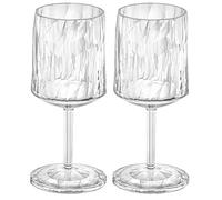 Koziol Superglas Club No. 9, Lot de 2 verres à vin 200 ml à pied, en plastique cristal transparent, élégants, incassables, réutilisables, parfaits pour fête, jardin et camping