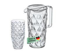 Koziol Carafe Crystal avec 4 verres Cristal clair