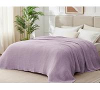 Kozyhvn Couverture 100% Mousseline de Coton pour Grand lit, 228,6 x 228,6 cm, 6 Couches, Respirante et légère, Couvre-lit Doux, Couverture en Gaze pour Adultes, Toutes Saisons, Lavande