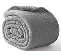 Kozyhvn Couverture en Mousseline 100% Coton pour lit King Size, 274,3 x 228,6 cm, 6 Couches, Respirante et légère pour lit, Couvre-lit, Couverture en Gaze pour Adultes