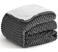 Kozyhvn Couverture Sherpa pour canapé - Couverture Polaire Douce et Confortable, Chaude pour l'hiver, Couverture réversible pour canapé, Gris, 127 x 152 cm