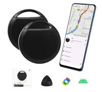 KozyOne Android Air Tracker - Étiquette de suivi intelligente pour animaux de compagnie, clés et bagages avec suivi global en temps réel via l'application Find Hub de Google, 2 unités