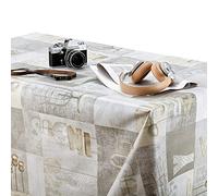 KP HOME Toile Cirée Rectangulaire Gris Brun 200 x 140 cm - Imperméable et Facile à Nettoyer - Motif Rustique Industriel Effet Bois - Nappe Plastique d’Extérieur et d’Intérieur