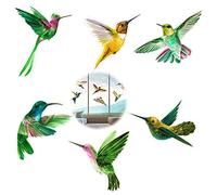 KPDJCYGG Stickers Anti Collision pour Vitres Autocollant de protection des oiseaux de véranda Stickers fenêtre oiseaux de jardin Stickers Muraux Oiseau Colibri pour Fenêtre, Salon, Bureau 6 Pièces