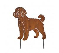 KPGA KAPAGA HOME & GARDEN Labradoodle - Décoration de jardin en rouille - Décoration de jardin pour l'extérieur - En métal solide - Résistant aux intempéries - Pour parterre et terrasse - 45 x 23 cm