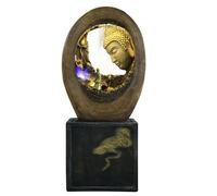 Kpjovnar Fontaine de Table d’intérieur, Fontaine Cascade décorative, Motif Bouddha, avec Pompe à Eau, Style Feng Shui, pour Salon, Bureau, Chambre, Coin Lecture