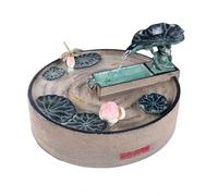 Kpjovnar Fontaine de Table d’intérieur, Fontaine Cascade décorative, Motif Lotus, Grenouille, avec Pompe à Eau, Style Zen, pour Salon, Bureau, Coin Lecture, Espace Yoga