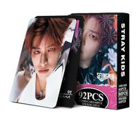 KPOPBP Stray Kids Cartes photo 60 PCS SKZ Rock Star Album Cartes photo avec 32 PCS Autocollants Cadeau KPOP Cartes Lomo Produits dérivés pour garçons et filles SKZ (SEUNGMIN)
