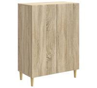 KPOTUERTU Buffet en chêne Sonoma 66 x 34,5 x 90 cm | Étagère à étagère, pieds coniques, porte battante à 90°, vintage chic, silhouette moderne, salon, salle à manger, entrée