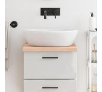 KPOTUERTU Plateau de lavabo 40 x 50 cm en bois massif de chêne non traité | Bois de chêne massif, surface non traité, fait à la main avec bord naturel, polyvalent comme étagère ou plateau de table