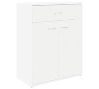 KPWENFBSL Buffet blanc 60 x 30 x 75 cm Commode avec 2 portes et tiroir | Armoire d'appoint compacte pour couloir et chambre à coucher. Créez de l'ordre avec 2 compartiments et 1 compartiment pour