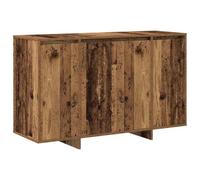 KPWENFBSL Buffet en bois vieilli 120 x 41 x 75 cm Commode avec 4 portes | Buffet polyvalent en bois effet bois vieilli pour salon et salle à manger avec 3 étagères.
