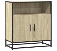 KPWENFBSL Buffet en chêne Sonoma 68 x 35 x 76 cm | Commode industrielle en bois et métal pour salon, couloir ou chambre à coucher avec beaucoup d'espace de rangement.