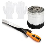 KQDRAVINE 1m Hitzebeständiges Aluminium-Titan-Schlauchgehäuse avec Gants, Diamètre Intérieur 15 mm Protection du Câble Résistant aux Hautes Températures