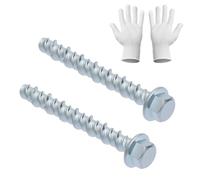 KQDRAVINE 20 pièces de vis à béton M6x60 sans chevilles, tête hexagonale avec gants, vis à béton pour maçonnerie, béton, bricolage, projets industriels